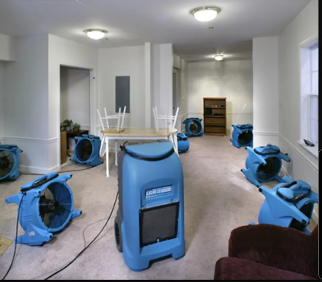 Air movers and dehumidifier setup for Water Extraction & Removal in La Quinta